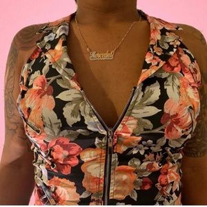 FLORAL HALTER TOP